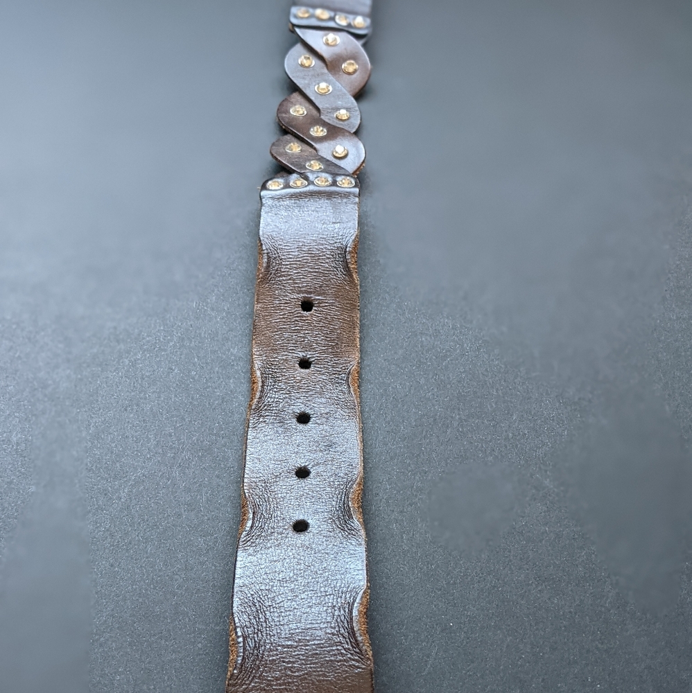 Women's Studded Leather Belt - L - Picture 6 of 7